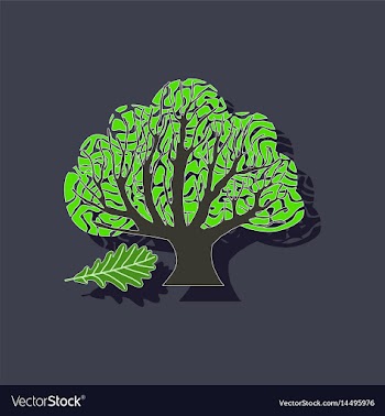 Paper sticker on stylish background plant quercus vector image