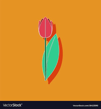 Paper sticker on stylish background plant tulipa vector image