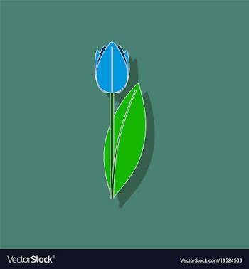 Paper sticker on stylish background plant tulipa vector image