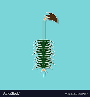 Paper sticker on stylish background plant vector image