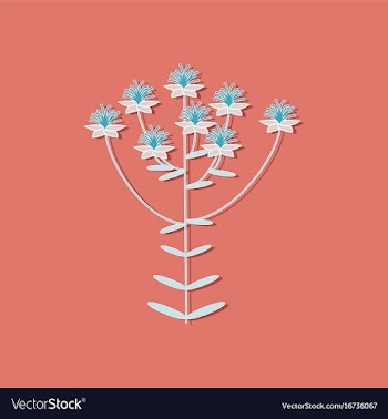 Paper sticker on stylish background plant vector image