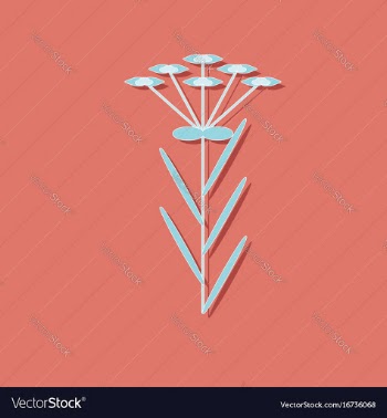 Paper sticker on stylish background plant vector image