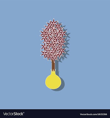 Paper sticker on stylish background plant vector image