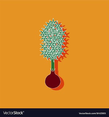 Paper sticker on stylish background plant vector image