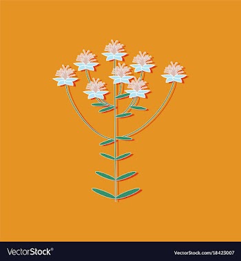 Paper sticker on stylish background plant vector image