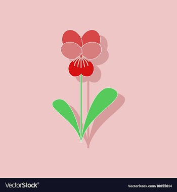 Paper sticker on stylish background plant Viola vector image