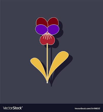 Paper sticker on stylish background plant viola vector image