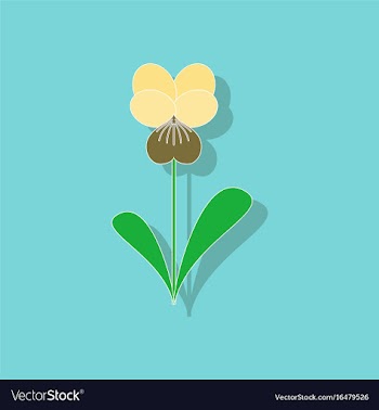 Paper sticker on stylish background plant viola vector image