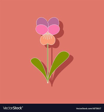 Paper sticker on stylish background plant viola vector image