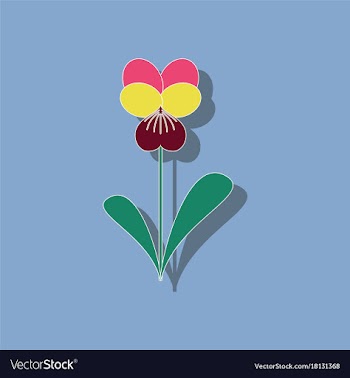 Paper sticker on stylish background plant viola vector image