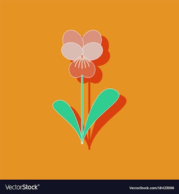 Paper sticker on stylish background plant viola vector image