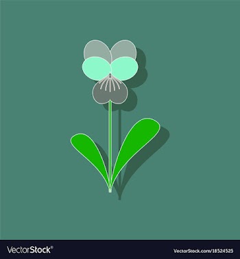 Paper sticker on stylish background plant viola vector image
