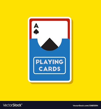 Paper sticker on stylish background playing cards vector image