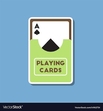 Paper sticker on stylish background playing cards vector image