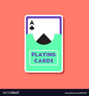Paper sticker on stylish background playing cards vector image