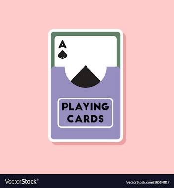 Paper sticker on stylish background playing cards vector image