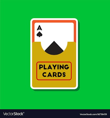 Paper sticker on stylish background playing cards vector image