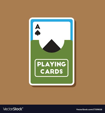 Paper sticker on stylish background playing cards vector image