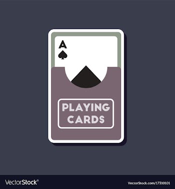 Paper sticker on stylish background playing cards vector image