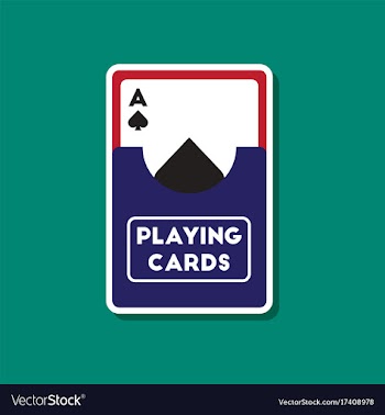 Paper sticker on stylish background playing cards vector image