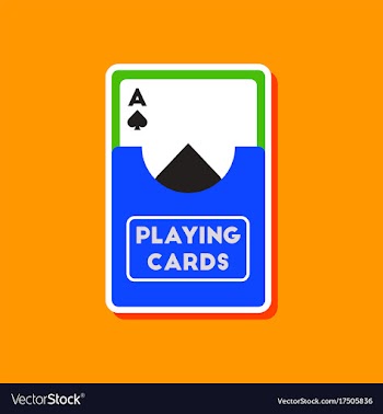 Paper sticker on stylish background playing cards vector image