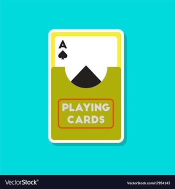 Paper sticker on stylish background playing cards vector image
