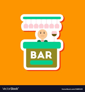 Paper sticker on stylish background poker bar vector image