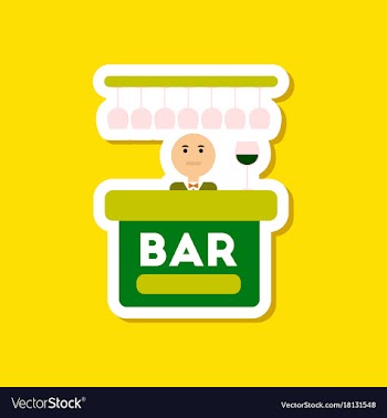 Paper sticker on stylish background poker bar vector image
