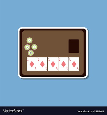 Paper sticker on stylish background poker board vector image
