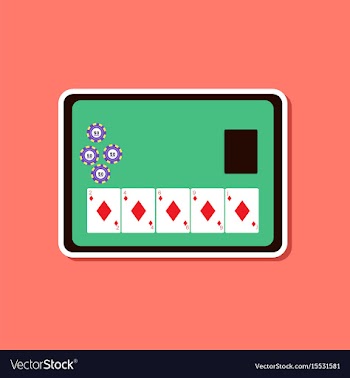 Paper sticker on stylish background poker board vector image