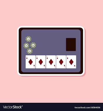 Paper sticker on stylish background poker board vector image