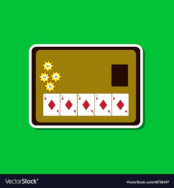 Paper sticker on stylish background poker board vector image