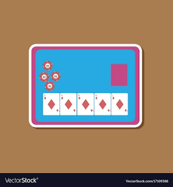 Paper sticker on stylish background poker board vector image