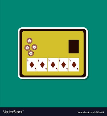 Paper sticker on stylish background poker board vector image