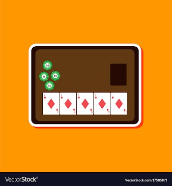 Paper sticker on stylish background poker board vector image