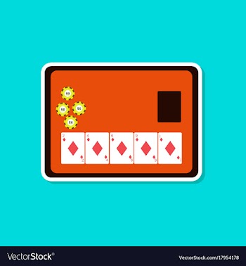 Paper sticker on stylish background poker board vector image