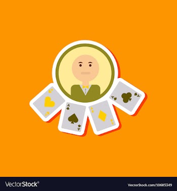 Paper sticker on stylish background poker casino vector image