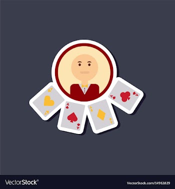 Paper sticker on stylish background poker casino vector image