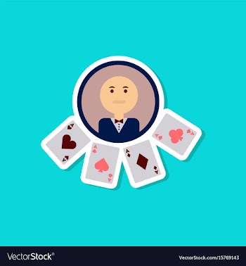 Paper sticker on stylish background poker casino vector image