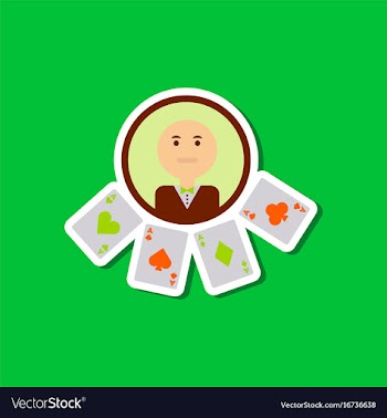 Paper sticker on stylish background poker casino vector image