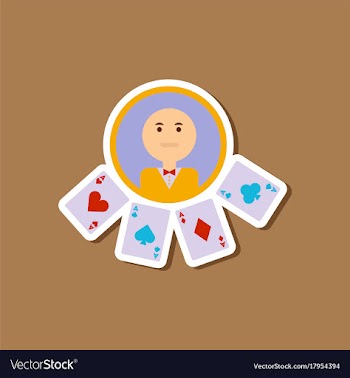 Paper sticker on stylish background poker casino vector image