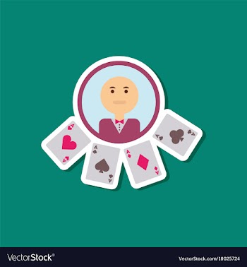 Paper sticker on stylish background poker casino vector image