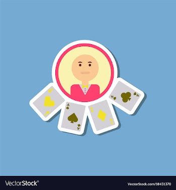 Paper sticker on stylish background poker casino vector image