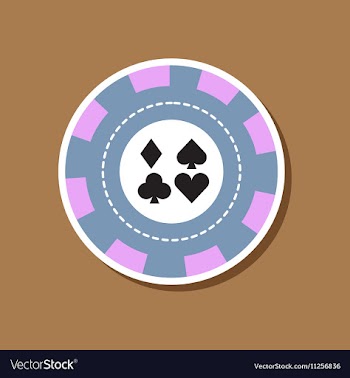 Paper sticker on stylish background poker chips vector image