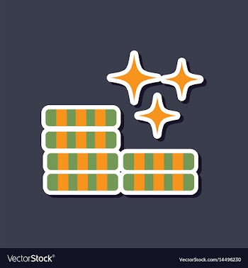 Paper sticker on stylish background poker chips vector image