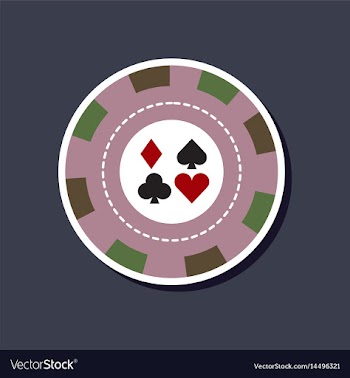 Paper sticker on stylish background poker chips vector image
