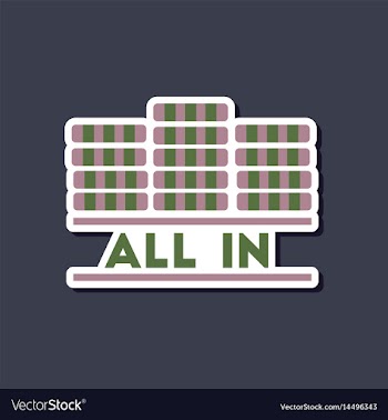Paper sticker on stylish background poker chips vector image