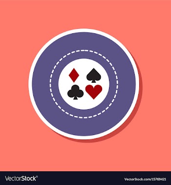 Paper sticker on stylish background poker chips vector image