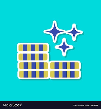 Paper sticker on stylish background poker chips vector image