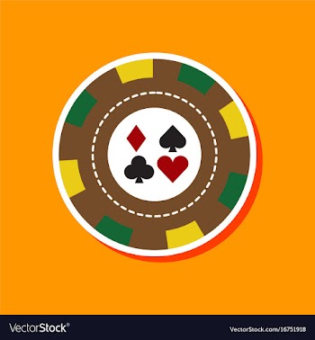 Paper sticker on stylish background poker chips vector image